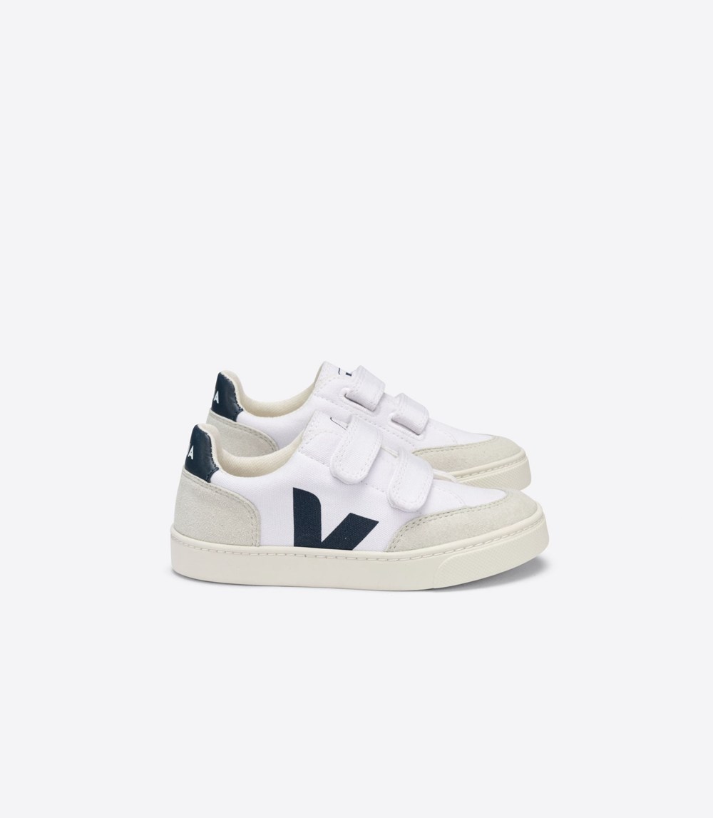 Veja Sneakers Barn - V-12 Velcro Canvas - Vita/Beige - 470681-XMK